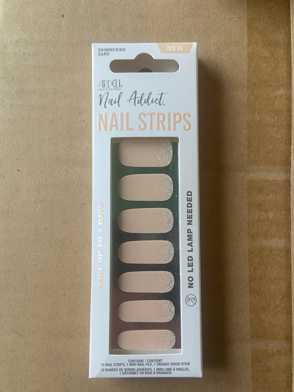 Ardell Nail Addict Nail Strips in Peach Glitter